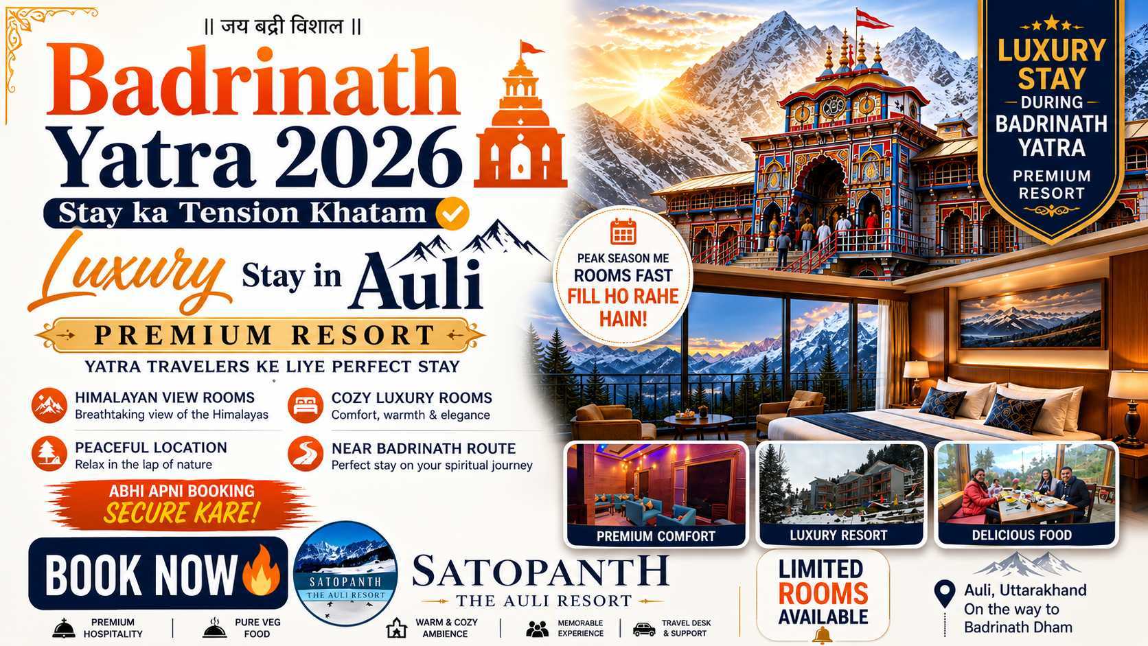 Badrinath Yatra 2026: Best Luxury Stay in Auli Near Badrinath Route