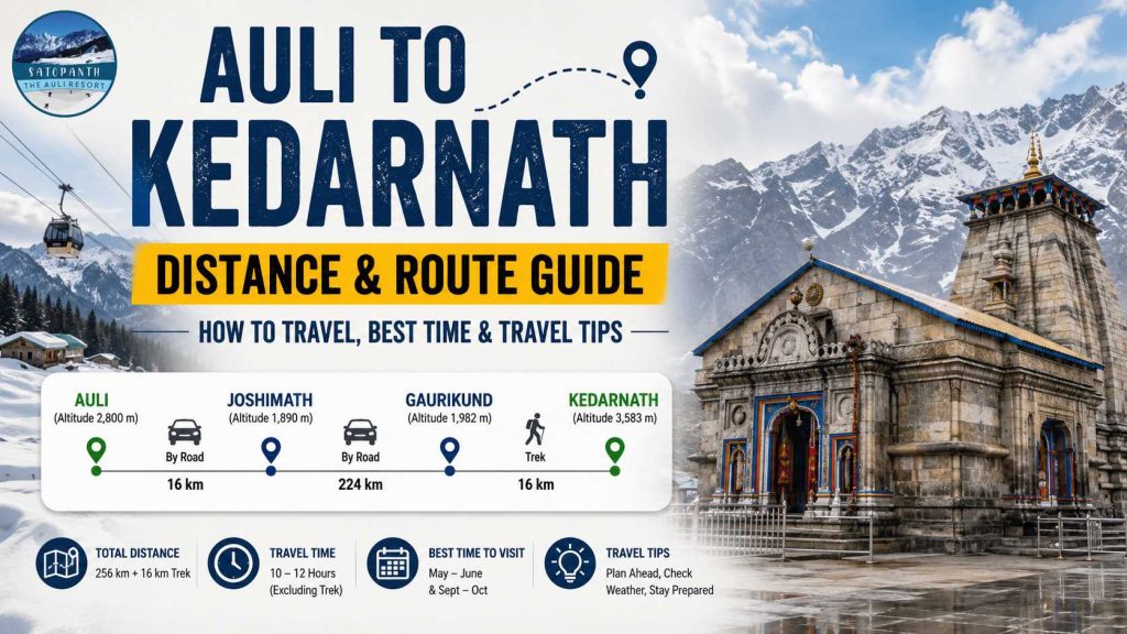 Auli to Kedarnath Distance